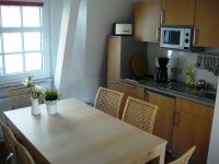Old string factory - red apartment 3 - kitchenette and dining area with extensive equipment